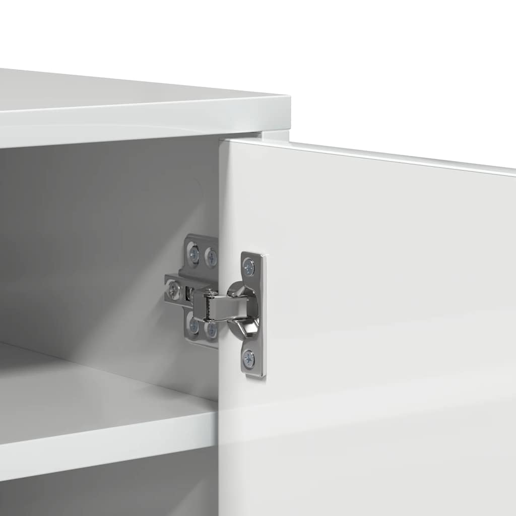 Skoställ Högglans Vit Skoskåp 60x35x70 cm