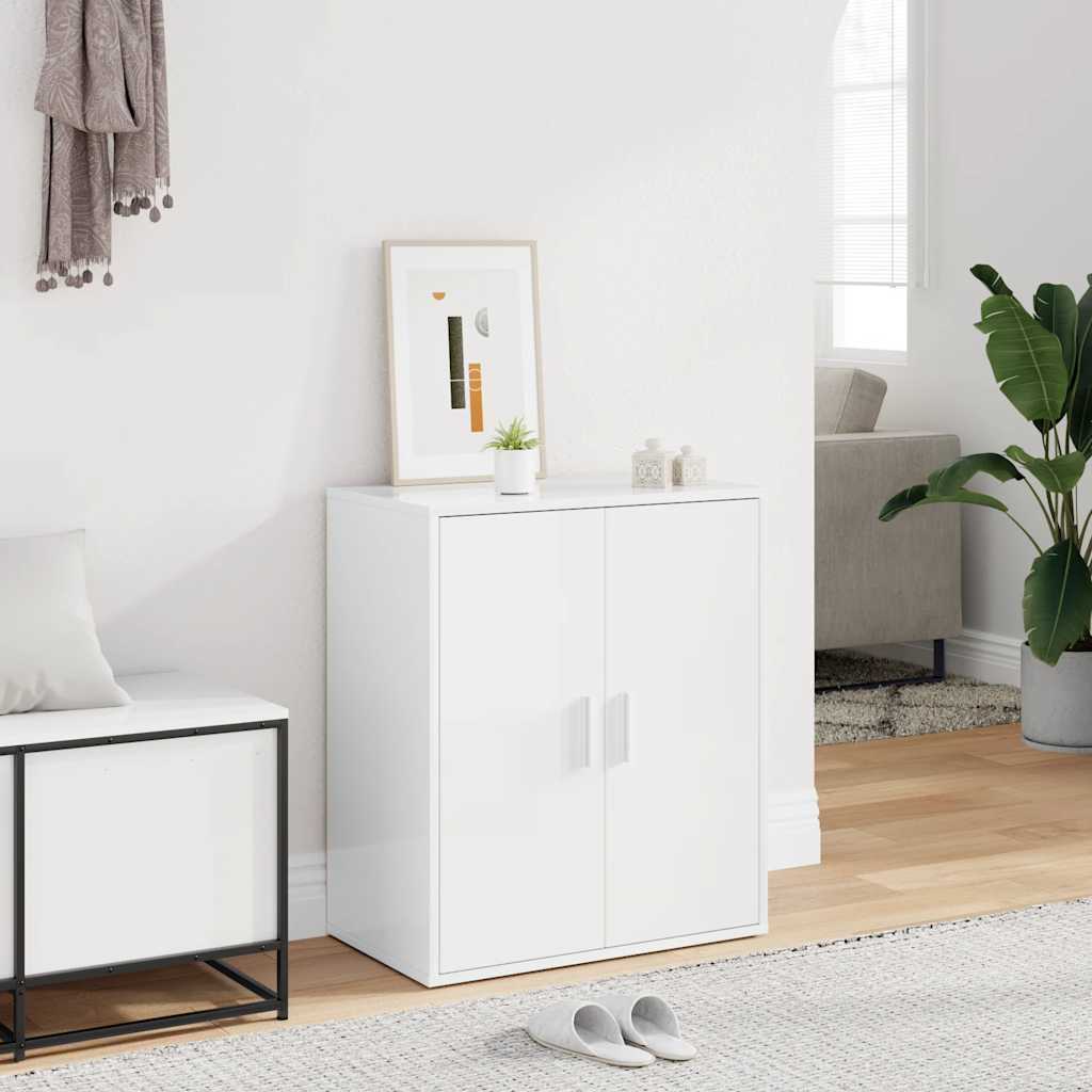 Skoställ Högglans Vit Skoskåp 60x35x70 cm
