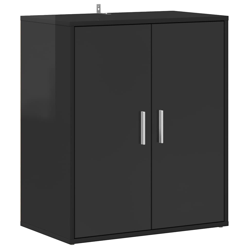 Skoställ Högglans Svart Skoskåp 60x35x70 cm