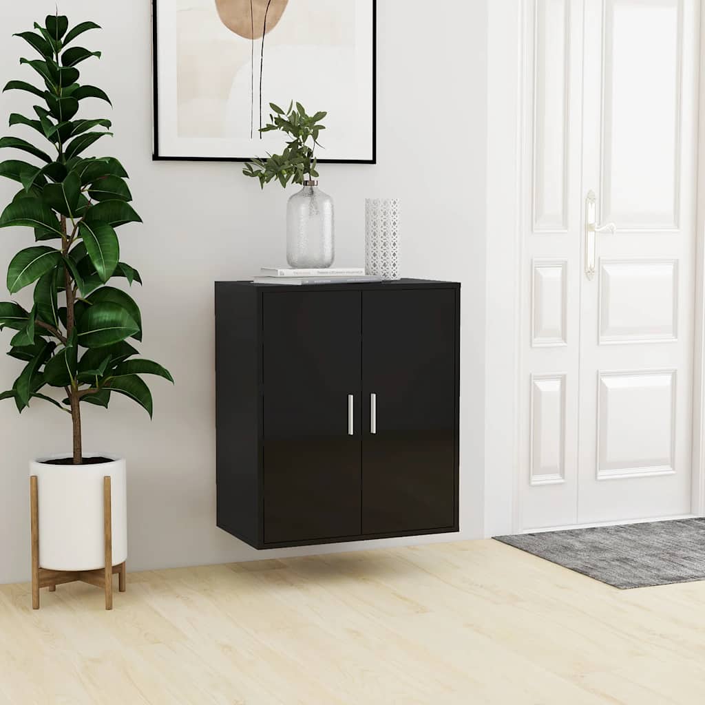 Skoställ Högglans Svart Skoskåp 60x35x70 cm