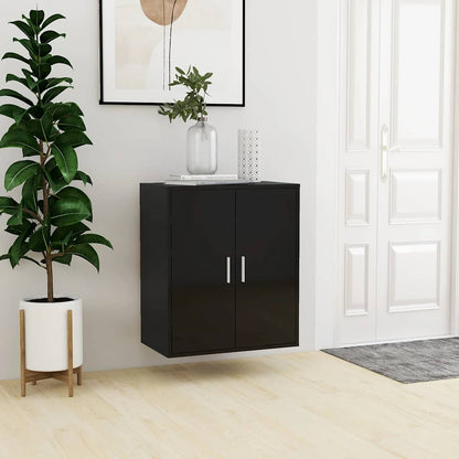 Skoställ Högglans Svart Skoskåp 60x35x70 cm