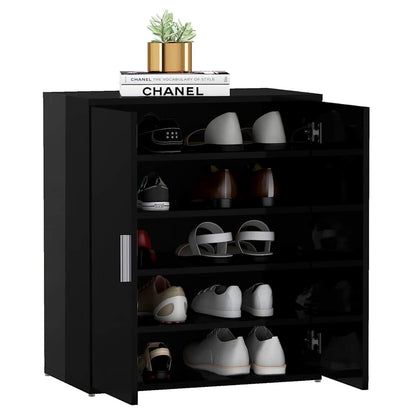 Skoställ Högglans Svart Skoskåp 60x35x70 cm