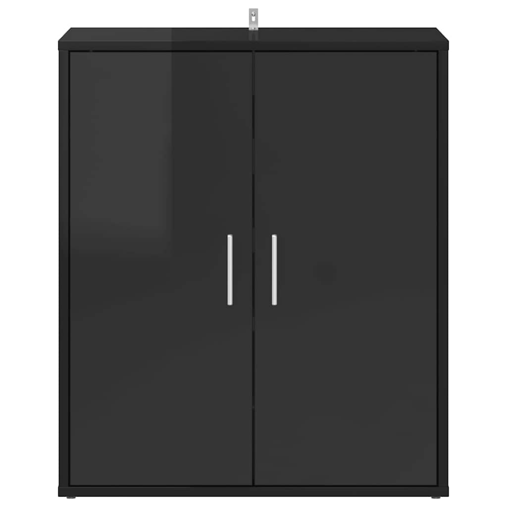 Skoställ Högglans Svart Skoskåp 60x35x70 cm