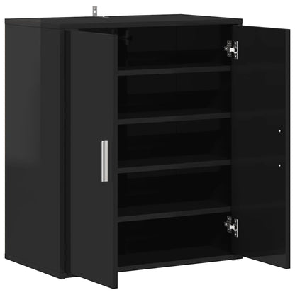 Skoställ Högglans Svart Skoskåp 60x35x70 cm