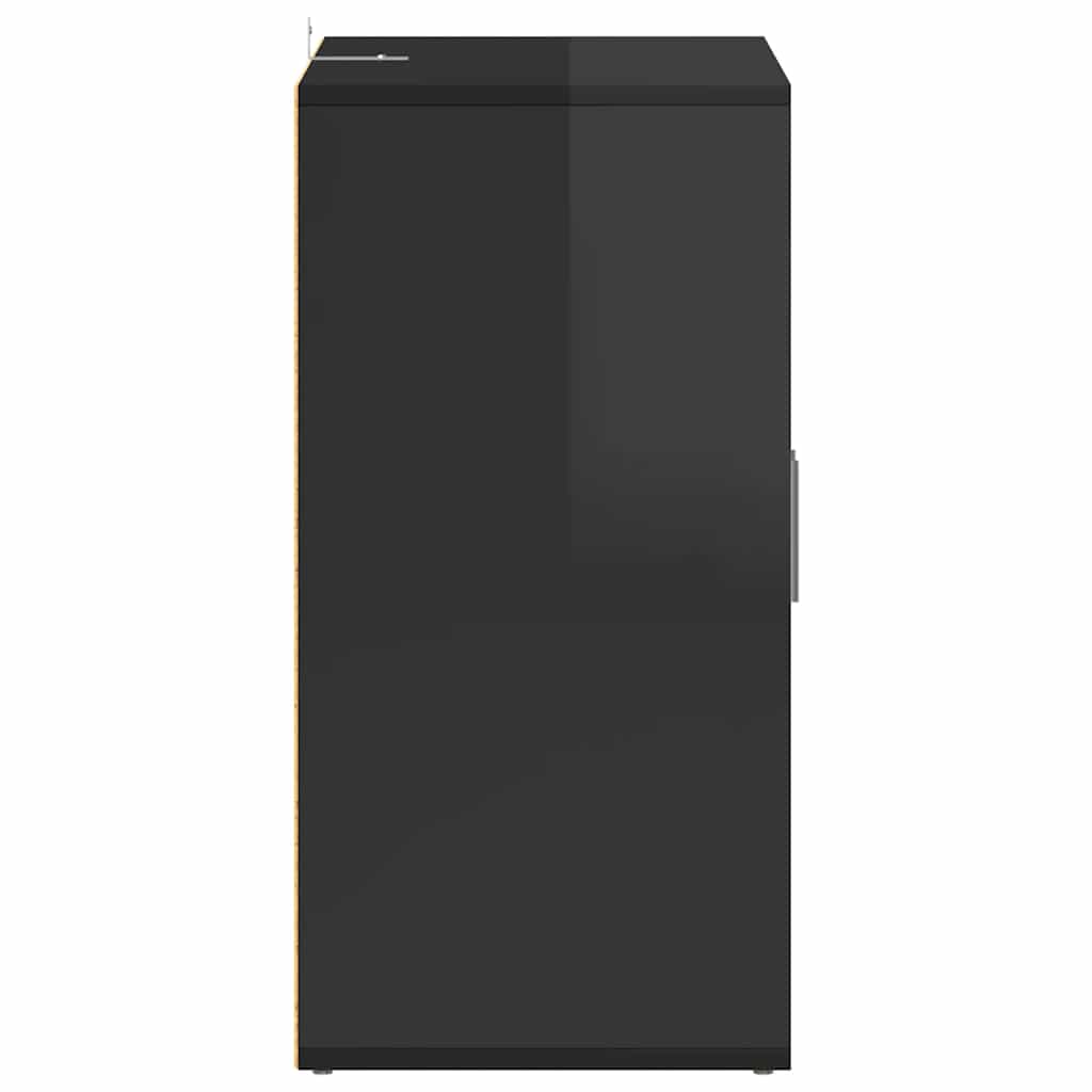 Skoställ Högglans Svart Skoskåp 60x35x70 cm