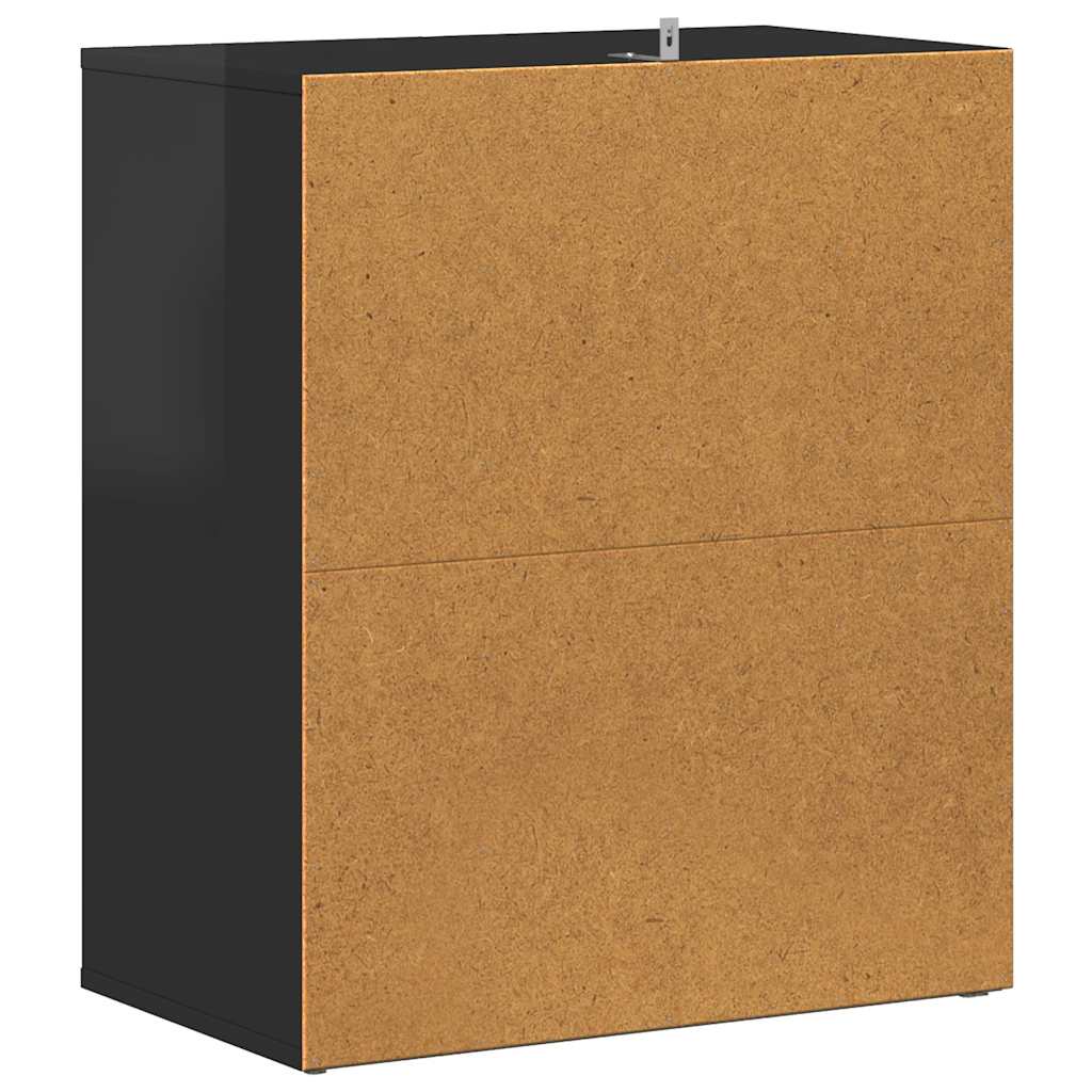 Skoställ Högglans Svart Skoskåp 60x35x70 cm