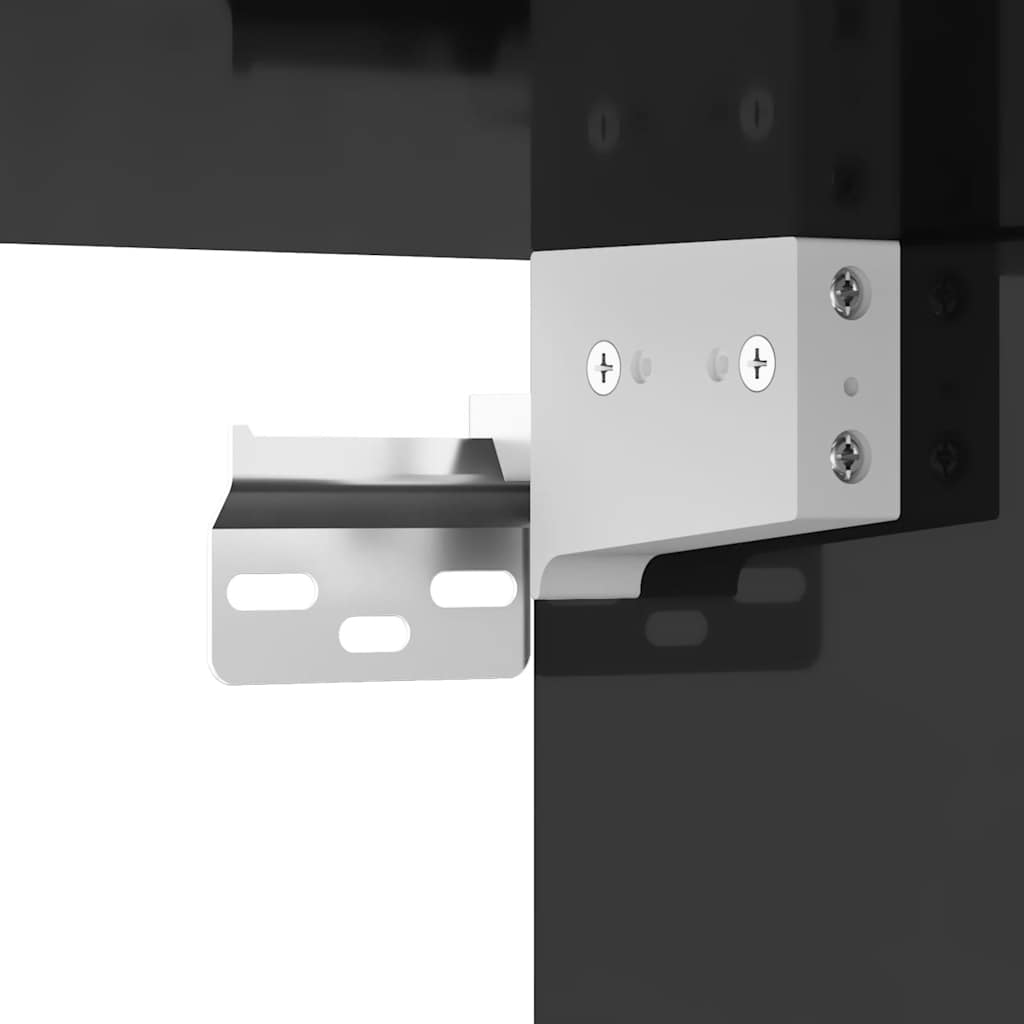 Skoställ Högglans Svart Skoskåp 60x35x70 cm