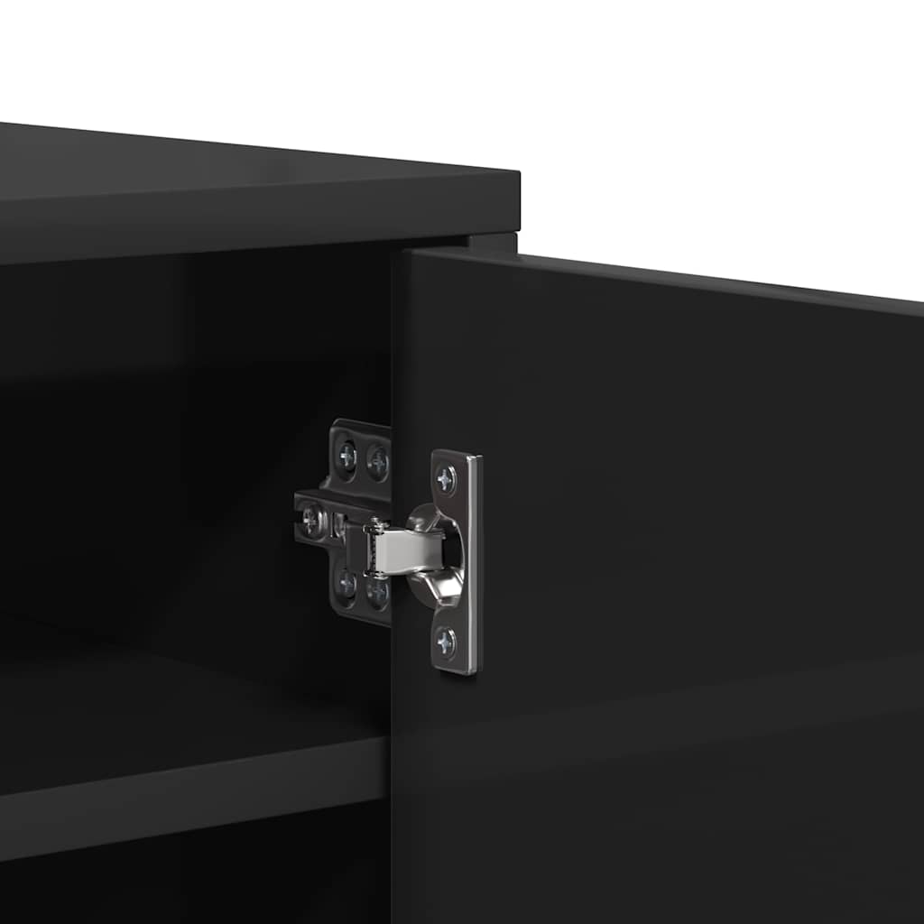 Skoställ Högglans Svart Skoskåp 60x35x70 cm