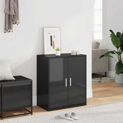 Skoställ Högglans Svart Skoskåp 60x35x70 cm