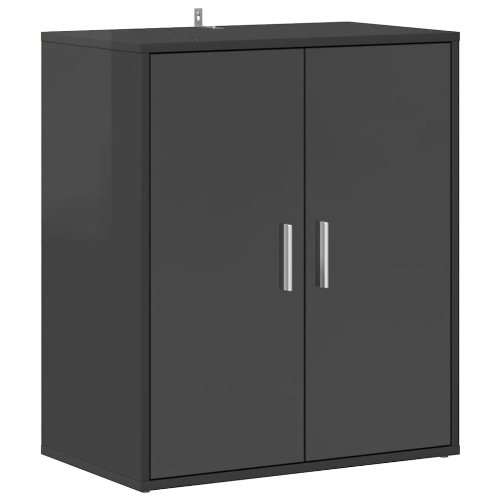 Skoställ Högglans Grå Skoskåp 60x35x70 cm