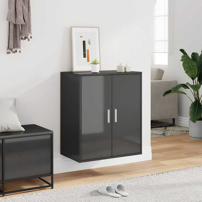 Skoställ Högglans Grå Skoskåp 60x35x70 cm