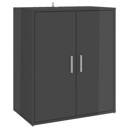 Skoställ Högglans Grå Skoskåp 60x35x70 cm