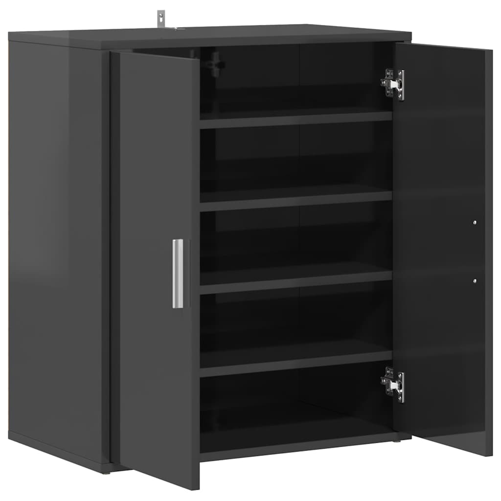 Skoställ Högglans Grå Skoskåp 60x35x70 cm