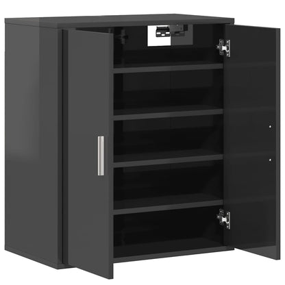 Skoställ Högglans Grå Skoskåp 60x35x70 cm