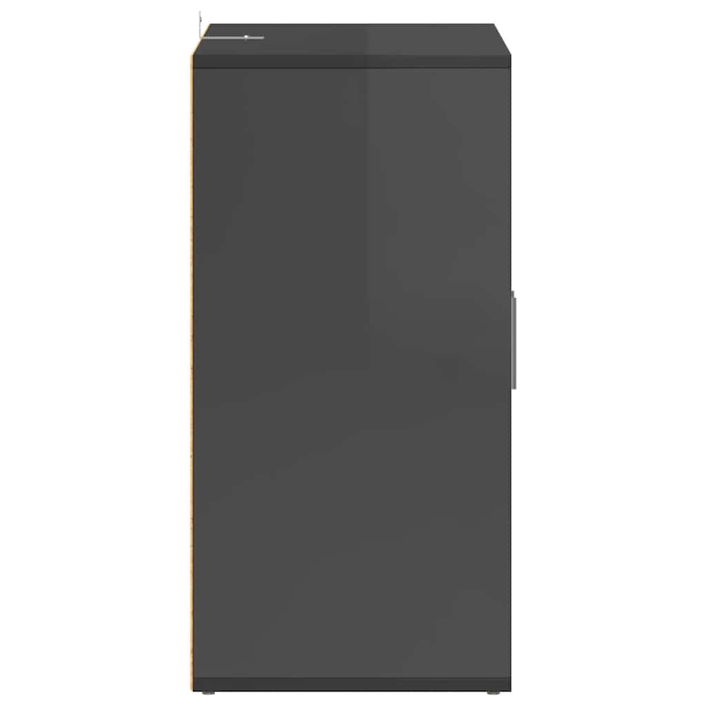 Skoställ Högglans Grå Skoskåp 60x35x70 cm