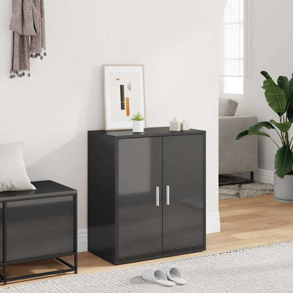 Skoställ Högglans Grå Skoskåp 60x35x70 cm