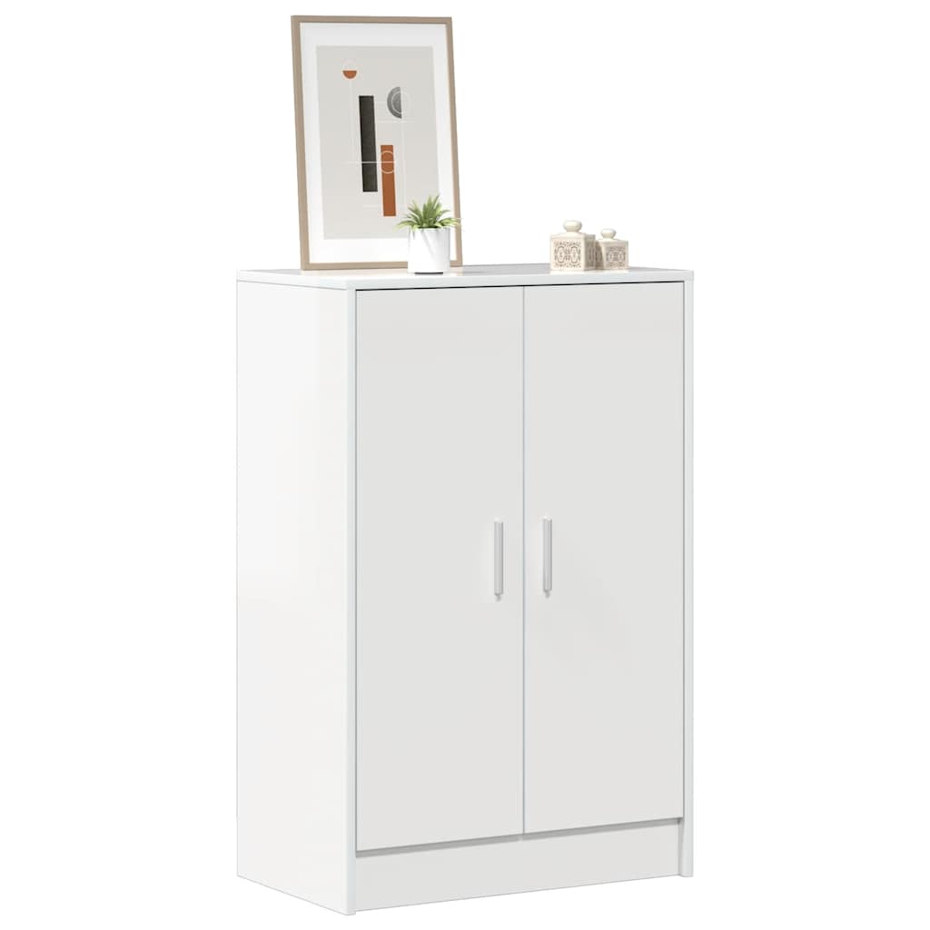 Skoställ Högglans Vit Skoskåp 60x35x92 cm