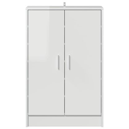 Skoställ Högglans Vit Skoskåp 60x35x92 cm