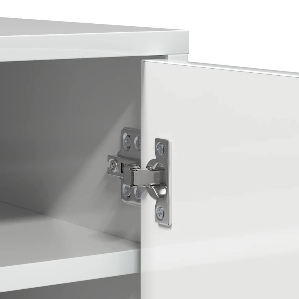 Skoställ Högglans Vit Skoskåp 60x35x92 cm