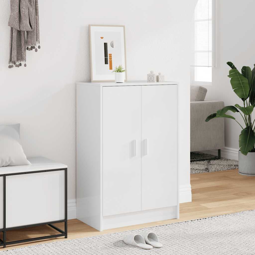 Skoställ Högglans Vit Skoskåp 60x35x92 cm