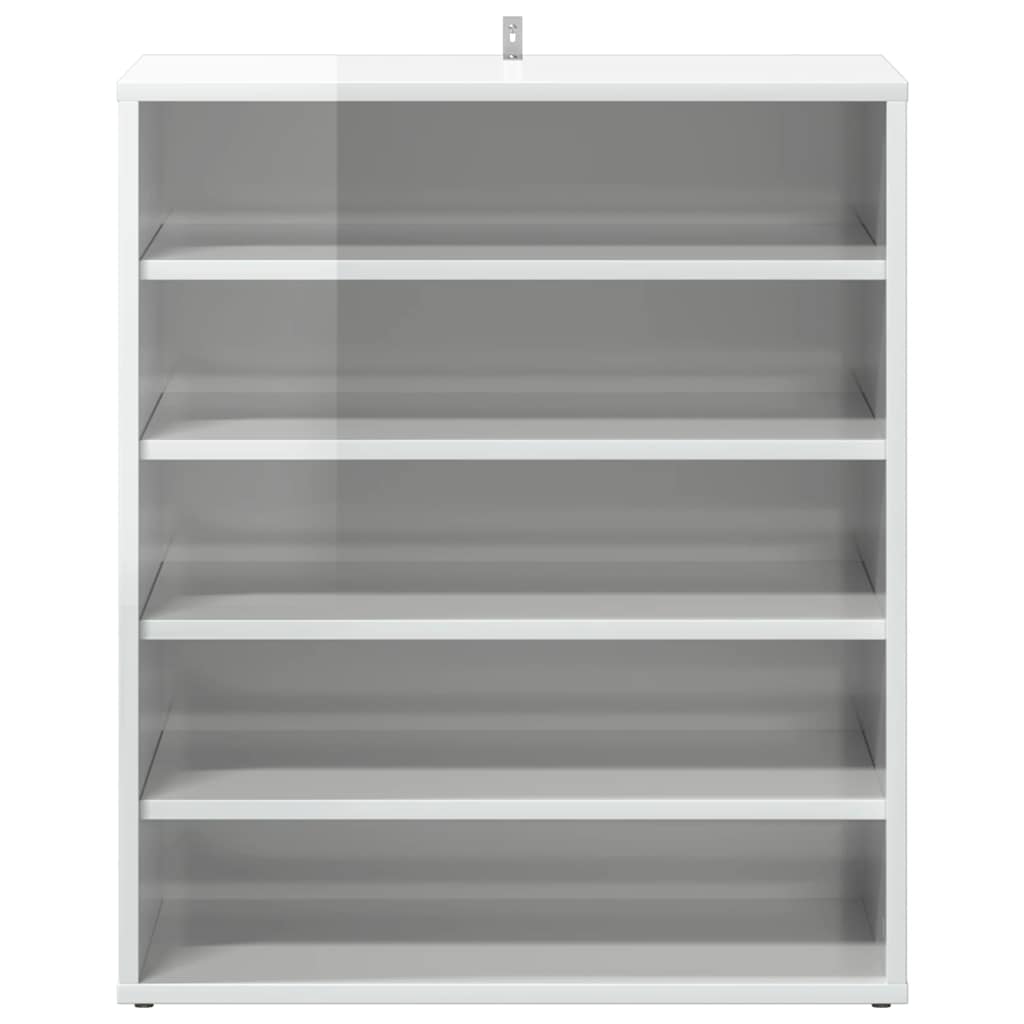 Skoställ Högglans Vit Skoskåp 60x35x70 cm