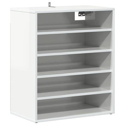 Skoställ Högglans Vit Skoskåp 60x35x70 cm