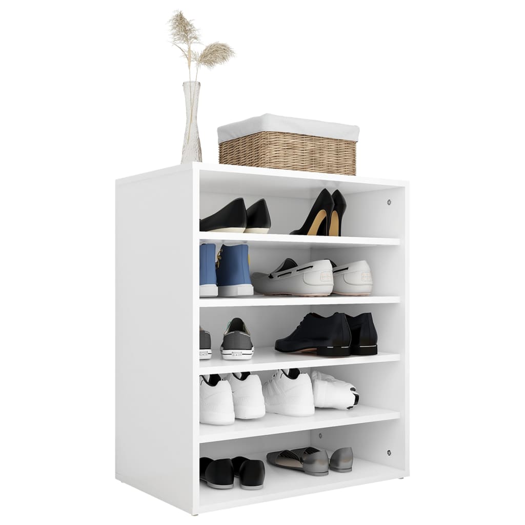 Skoställ Högglans Vit Skoskåp 60x35x70 cm
