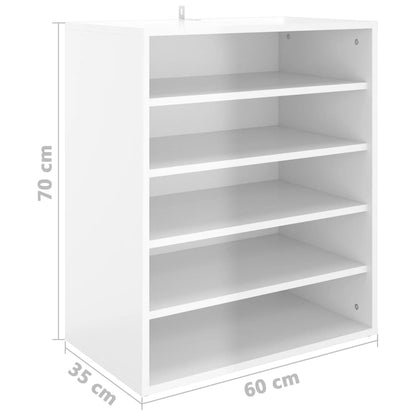 Skoställ Högglans Vit Skoskåp 60x35x70 cm
