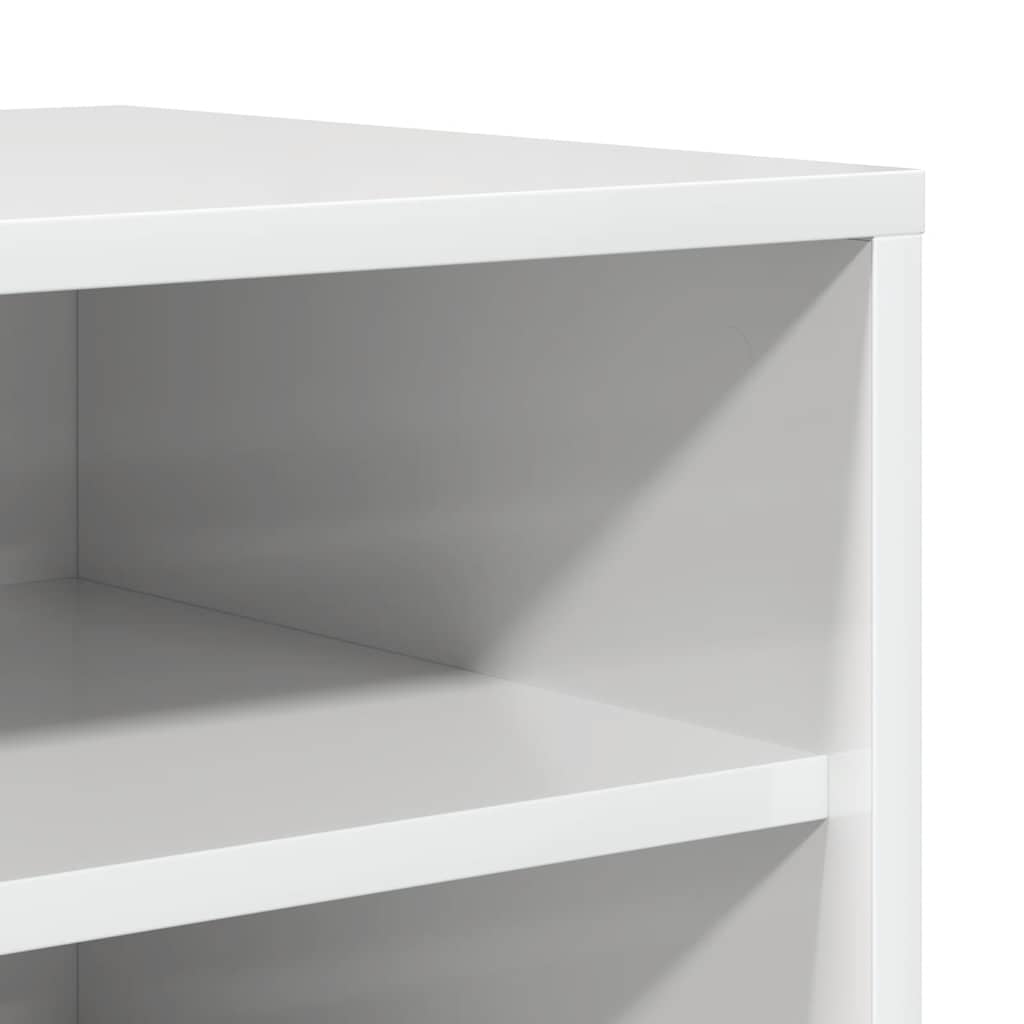 Skoställ Högglans Vit Skoskåp 60x35x70 cm