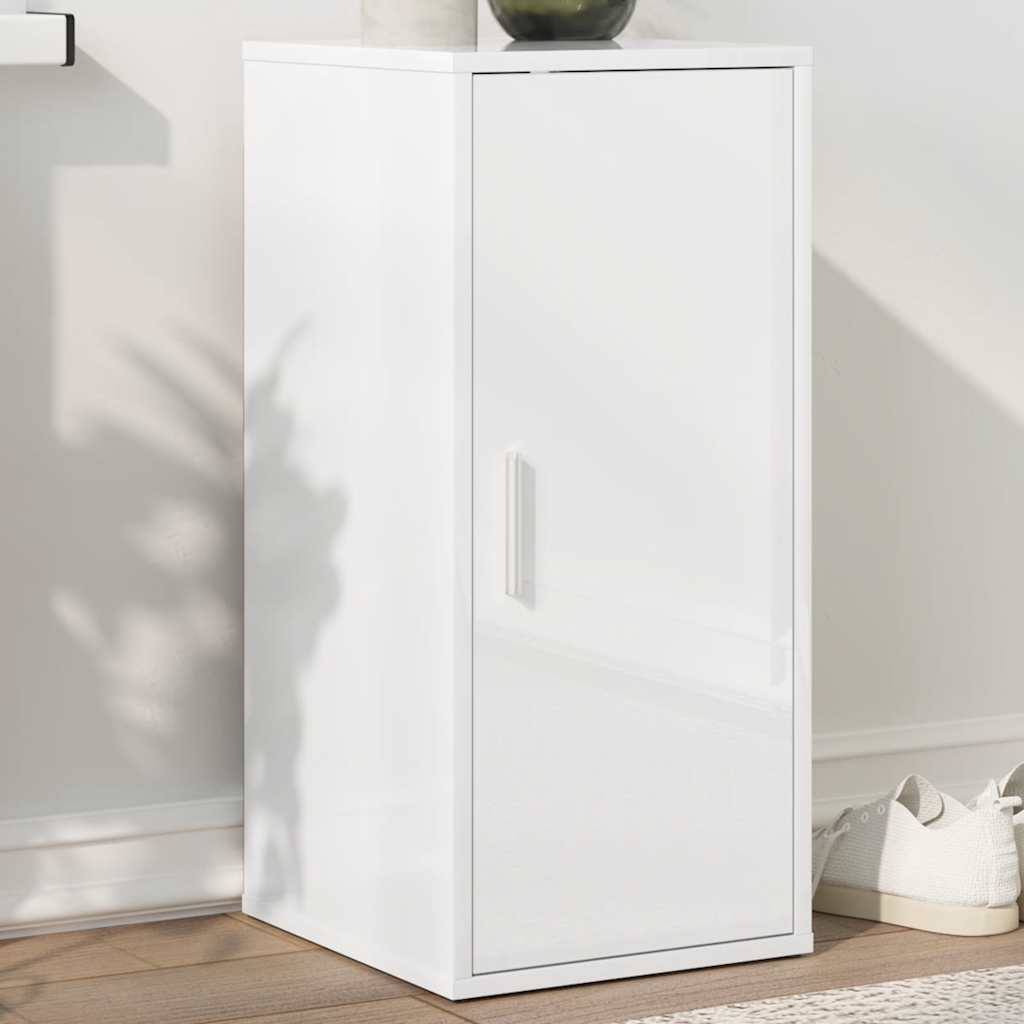 Skoställ Högglans Vit Skoskåp 32x35x70 cm