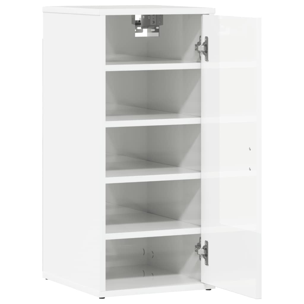 Skoställ Högglans Vit Skoskåp 32x35x70 cm