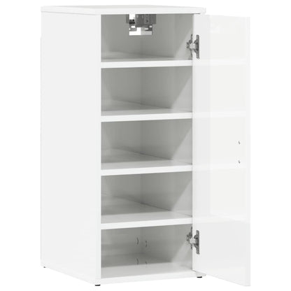 Skoställ Högglans Vit Skoskåp 32x35x70 cm