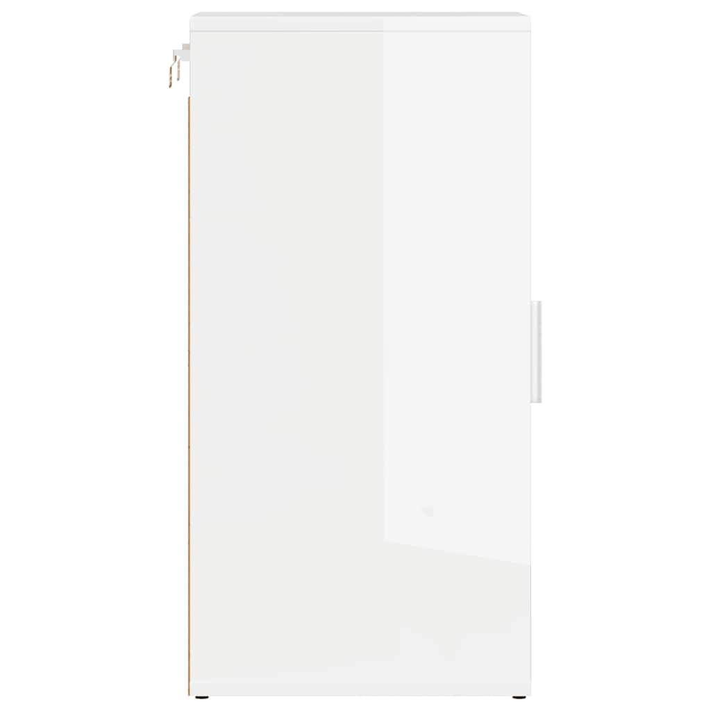 Skoställ Högglans Vit Skoskåp 32x35x70 cm