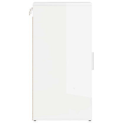 Skoställ Högglans Vit Skoskåp 32x35x70 cm