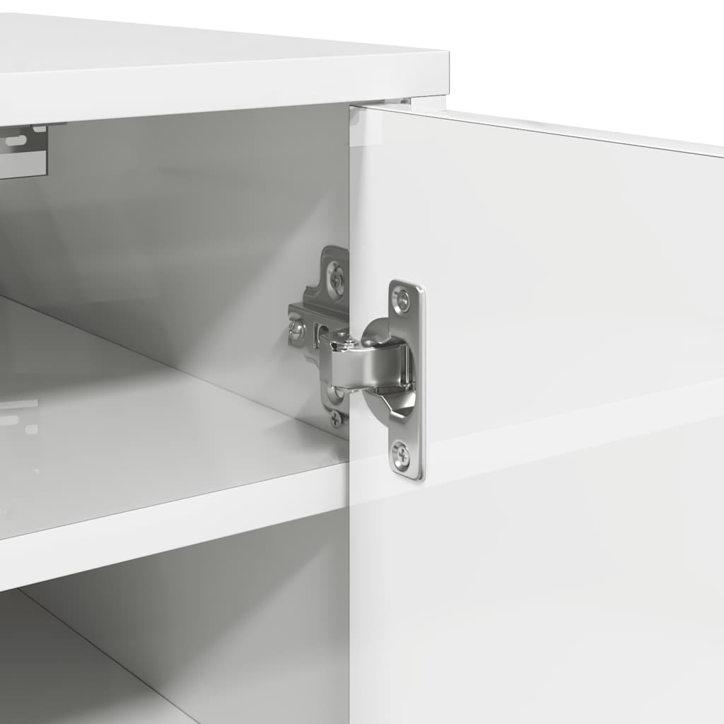 Skoställ Högglans Vit Skoskåp 32x35x70 cm