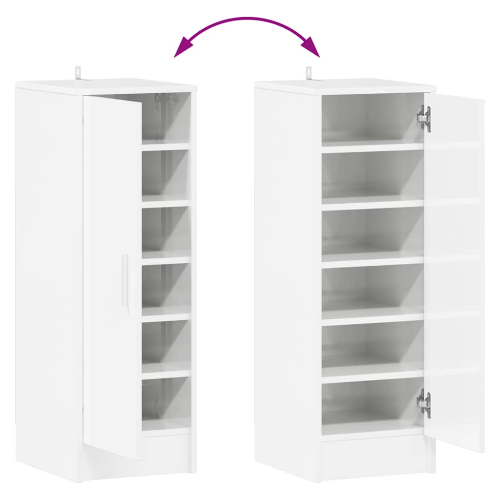 Skoställ Högglans Vit Skoskåp 32x35x92 cm