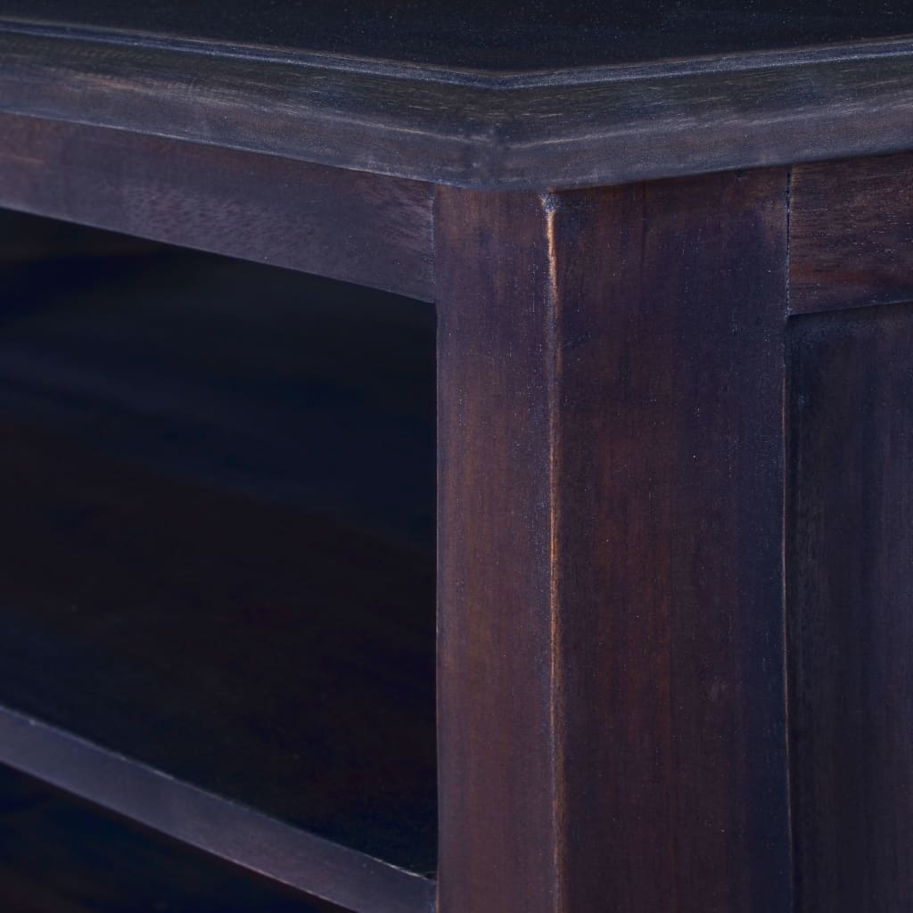 TV-Möbel Svart TV-Bänk för hörn 80x40x49 cm massiv mahogny