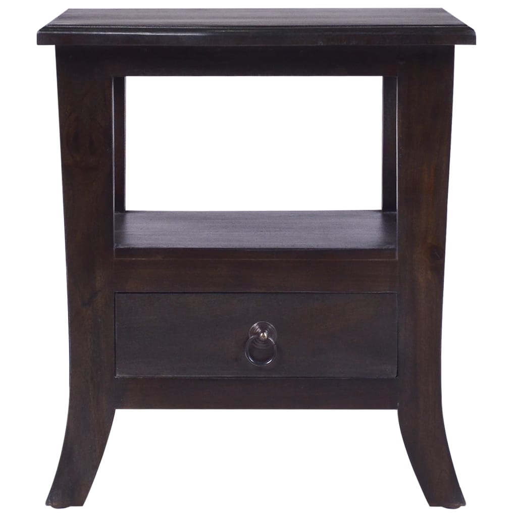 Sängbord blek svart 40x40x45 cm massiv mahogny