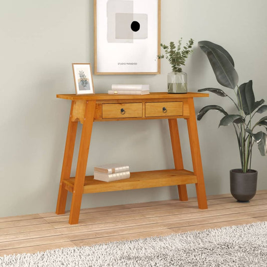 Avlastningsbord Konsollbord Trä med lådor 90x30x75 cm massiv mahogny