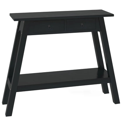 Avlastningsbord Konsollbord Svart med lådor 90x30x75 cm massiv mahogny
