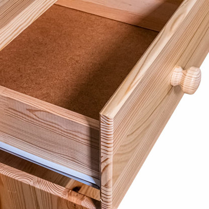 Skänk Trä med 7 lådor 113x35x73 cm massiv furu