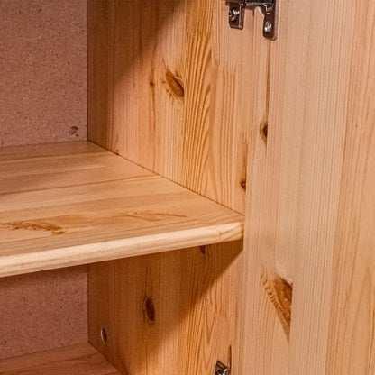 Skänk Trä med 2 lådor 78x35x89 cm massiv furu