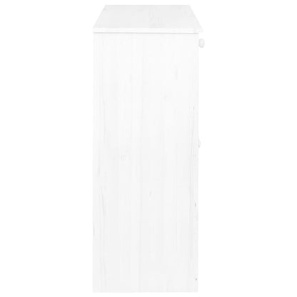 Skänk Trä med 2 lådor Vit 78x35x89 cm massiv furu