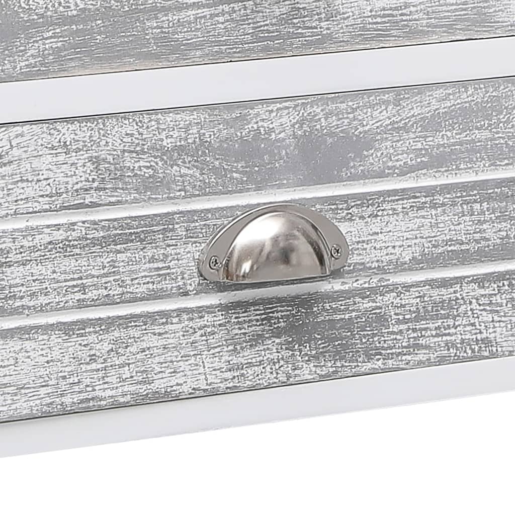 TV-Möbel Grå Vit TV-Bänk 108x30x40 cm massivt kejsarträ