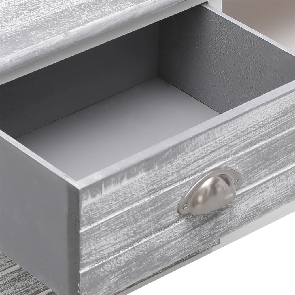 TV-Möbel Grå Vit TV-Bänk 108x30x40 cm massivt kejsarträ