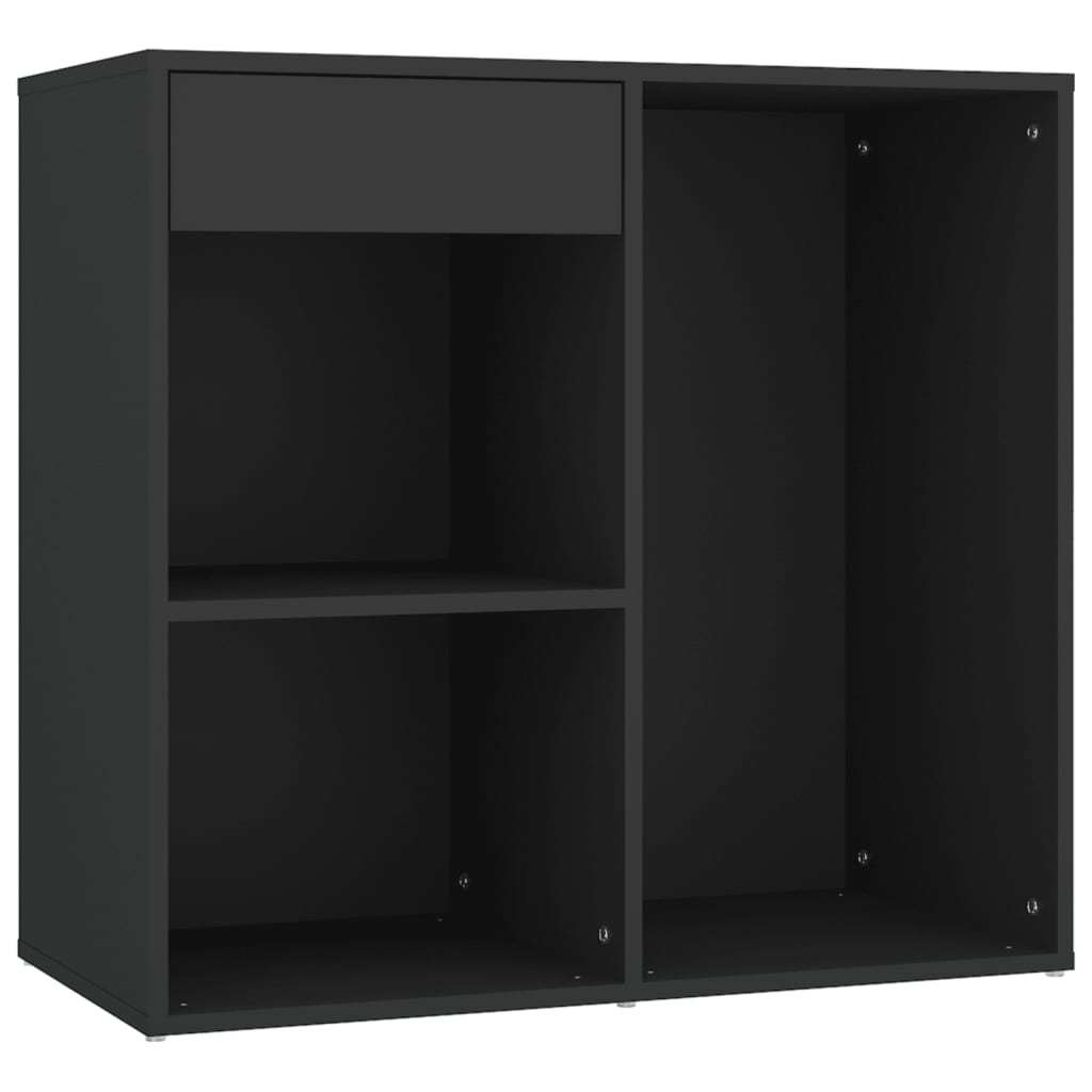 Sminkbord LED med skåp svart