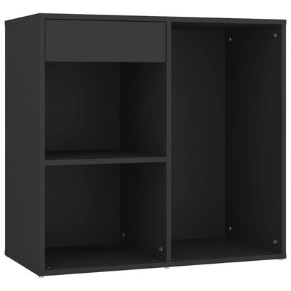 Sminkbord LED med skåp svart