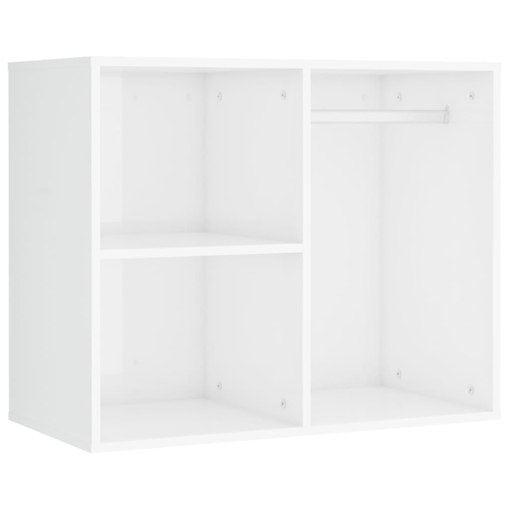 Sminkbord LED med skåp 2 Högglans Vit