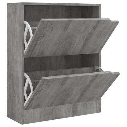 Skoställ Betonggrå Skoskåp med 2 dörrar 59x24x74 cm