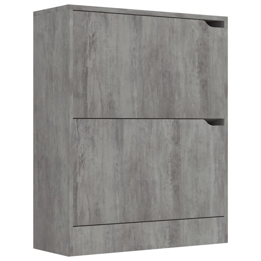 Skoställ Betonggrå Skoskåp med 2 dörrar 59x24x74 cm